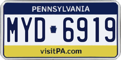 PA license plate MYD6919
