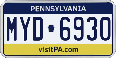 PA license plate MYD6930