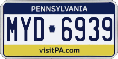PA license plate MYD6939