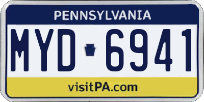 PA license plate MYD6941