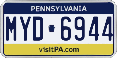 PA license plate MYD6944