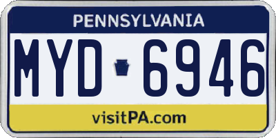 PA license plate MYD6946