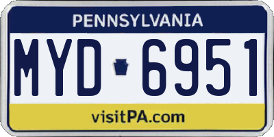 PA license plate MYD6951