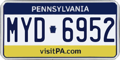PA license plate MYD6952