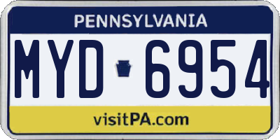 PA license plate MYD6954