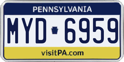 PA license plate MYD6959