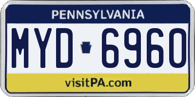 PA license plate MYD6960
