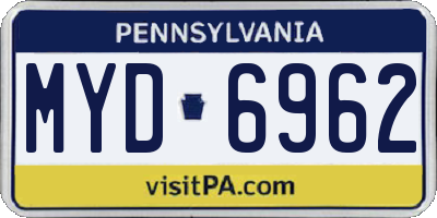 PA license plate MYD6962