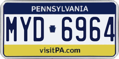 PA license plate MYD6964