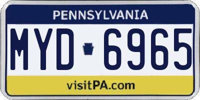 PA license plate MYD6965