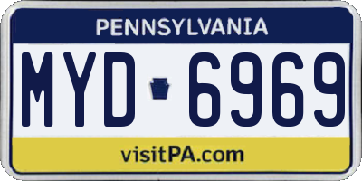 PA license plate MYD6969