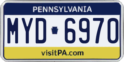 PA license plate MYD6970