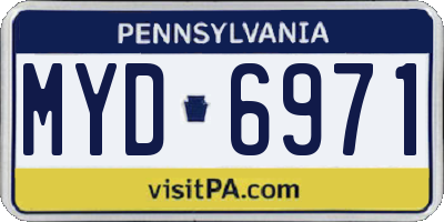PA license plate MYD6971