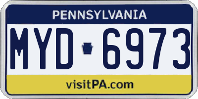 PA license plate MYD6973
