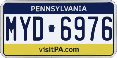 PA license plate MYD6976