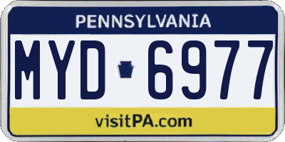 PA license plate MYD6977