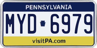 PA license plate MYD6979