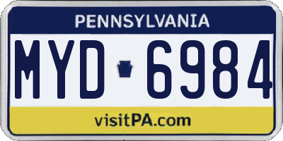 PA license plate MYD6984