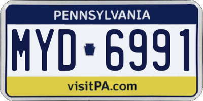 PA license plate MYD6991