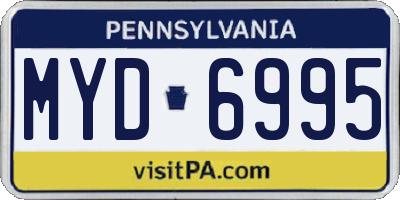PA license plate MYD6995