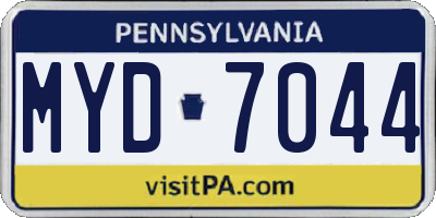 PA license plate MYD7044