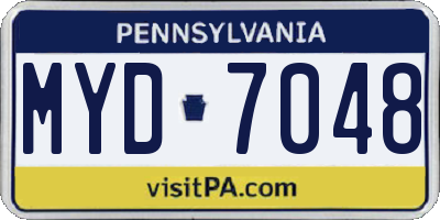 PA license plate MYD7048