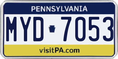 PA license plate MYD7053