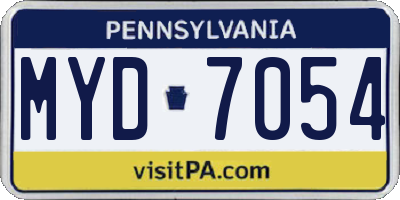 PA license plate MYD7054