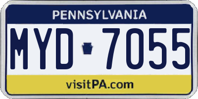 PA license plate MYD7055