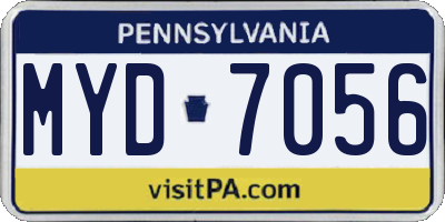 PA license plate MYD7056