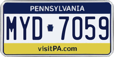 PA license plate MYD7059