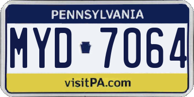 PA license plate MYD7064