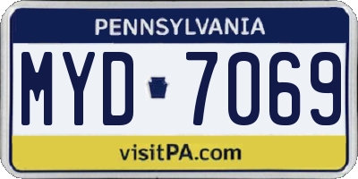 PA license plate MYD7069