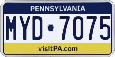 PA license plate MYD7075