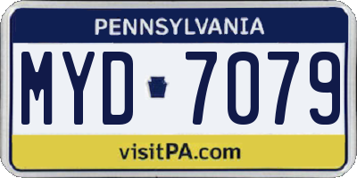 PA license plate MYD7079