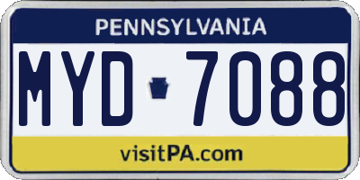 PA license plate MYD7088