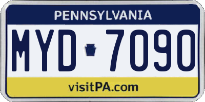 PA license plate MYD7090