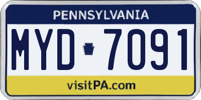 PA license plate MYD7091