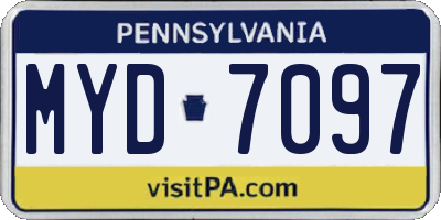 PA license plate MYD7097