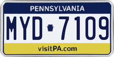 PA license plate MYD7109