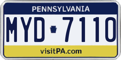 PA license plate MYD7110