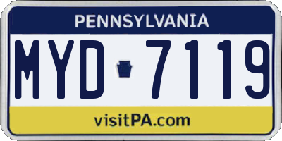 PA license plate MYD7119