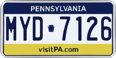 PA license plate MYD7126
