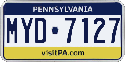 PA license plate MYD7127