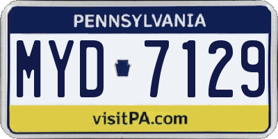 PA license plate MYD7129