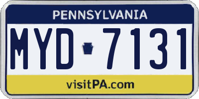 PA license plate MYD7131