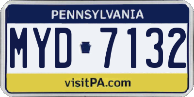 PA license plate MYD7132