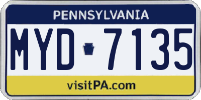 PA license plate MYD7135
