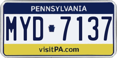 PA license plate MYD7137
