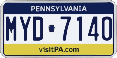 PA license plate MYD7140